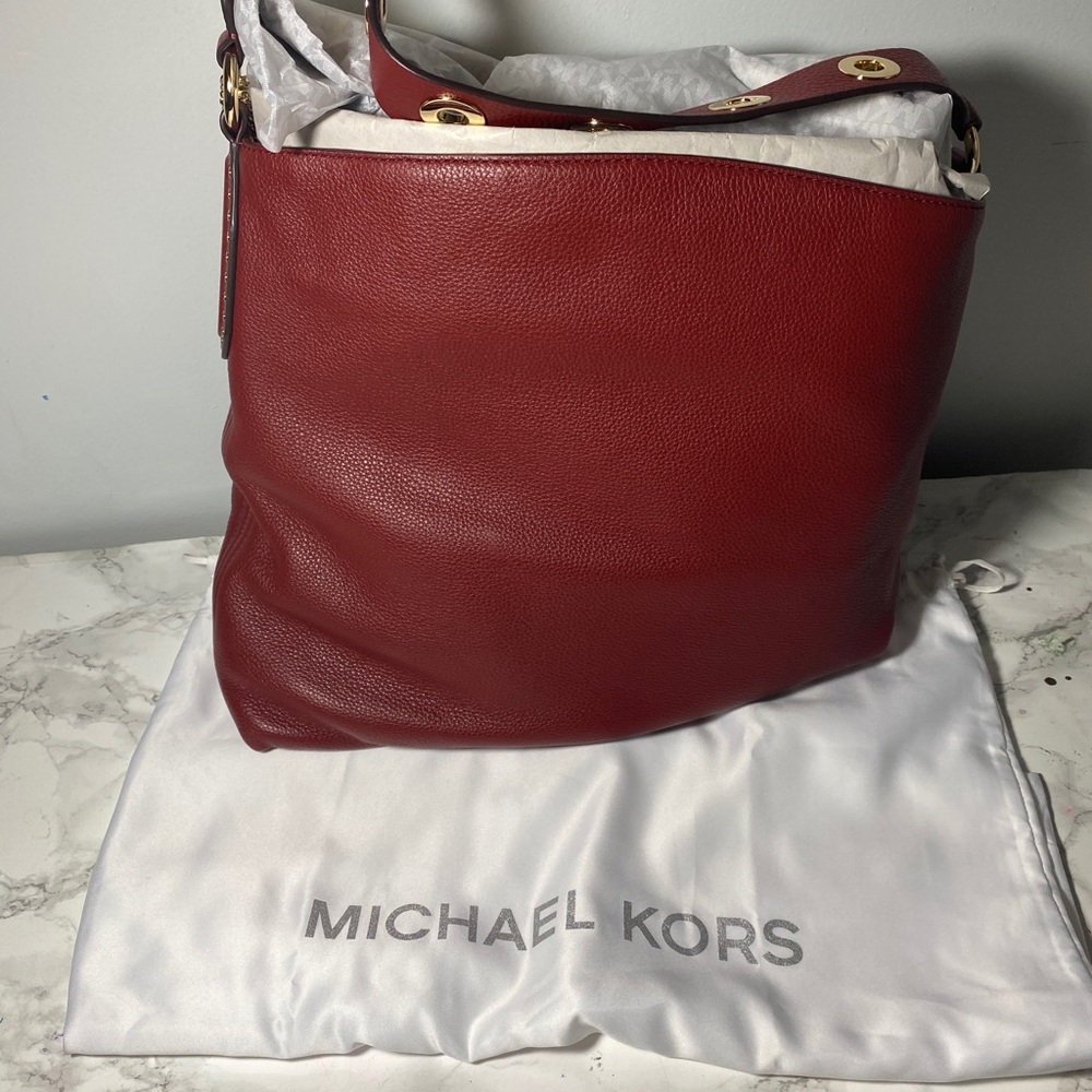 Michael Kors New Brooklyn Handbag Brandy/Burgundy